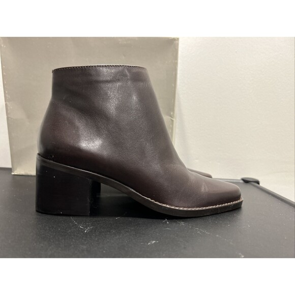 Bandolino Ankle Boots Booties Brown Leather Heel Zip 7.5 With Box - Picture 2 of 12